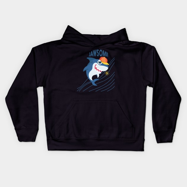 jawsome shark Kids Hoodie by ACH PAINT